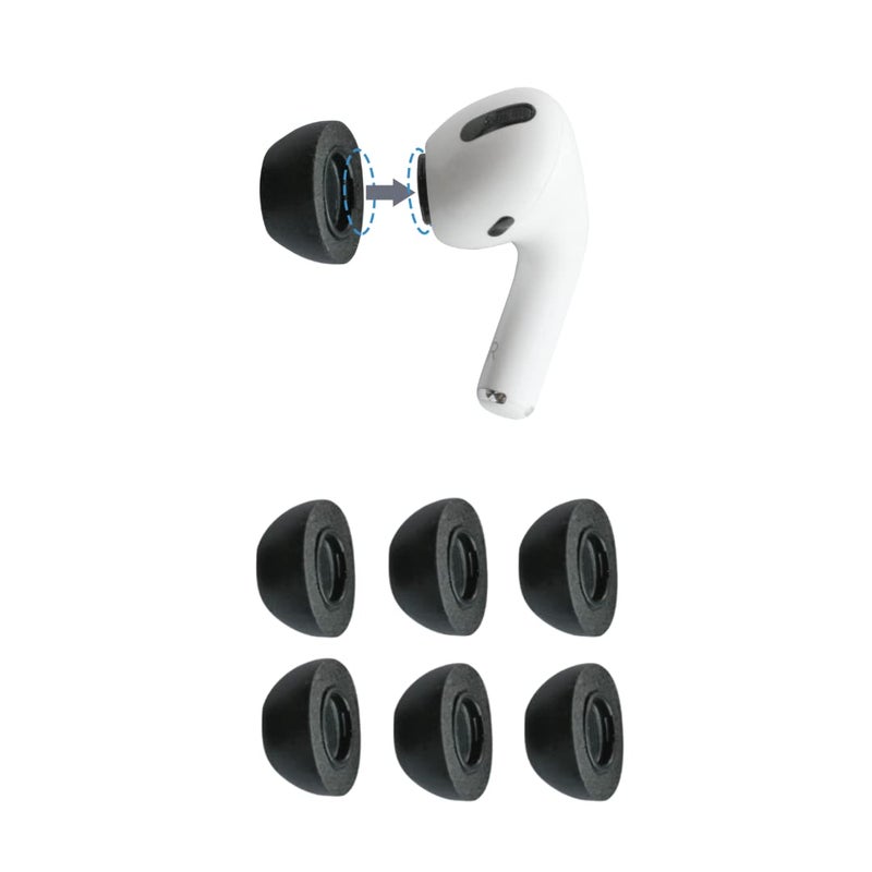 Comply Memory Foam Replacement Earbud Tips for Apple AirPods Pro 1 & 2 | Ultimate Comfort, Secure Fit, Superior Noise Isolation | Anti Slip, Prevent From Falling Out | Black, Small (3 Pairs) - Image 1